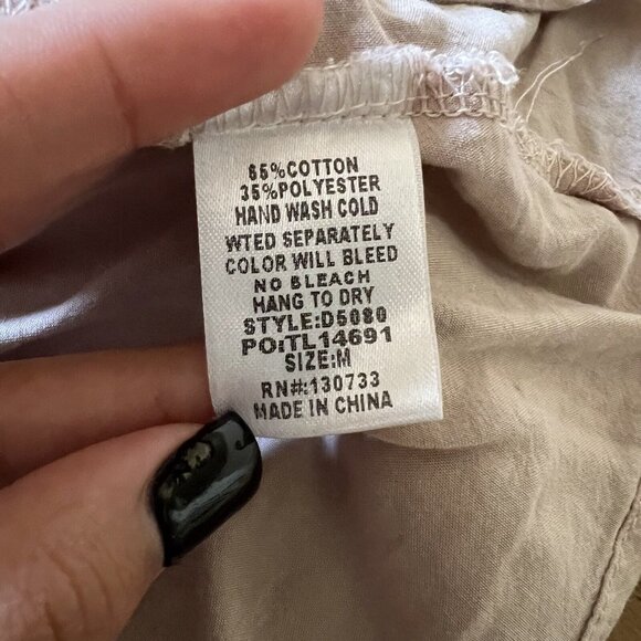 UMGEE Embroidered Floral Top Size Medium Beige/Tan Peasant Boho Festival Cottage - Picture 8 of 9